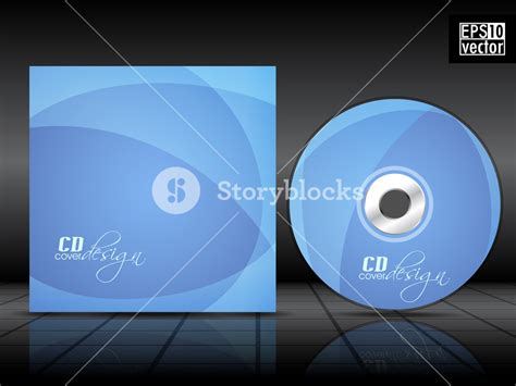 Cd Cover Design Template With Blue Background Royalty-Free Stock Image - Storyblocks