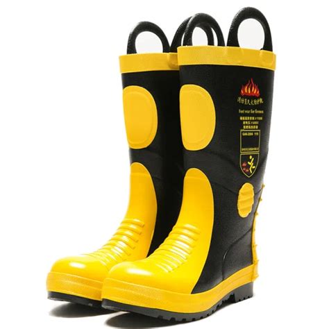 Fireman Safety Fire Fighting Product Rubber Firefighting Boots with ...