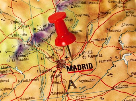 Madrid On A Map Stock Photo - Image: 49605466