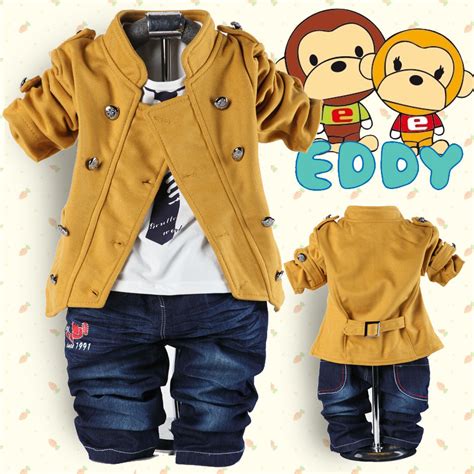 fashion spring autumn cotton denim newborn baby boys clothes set double ...