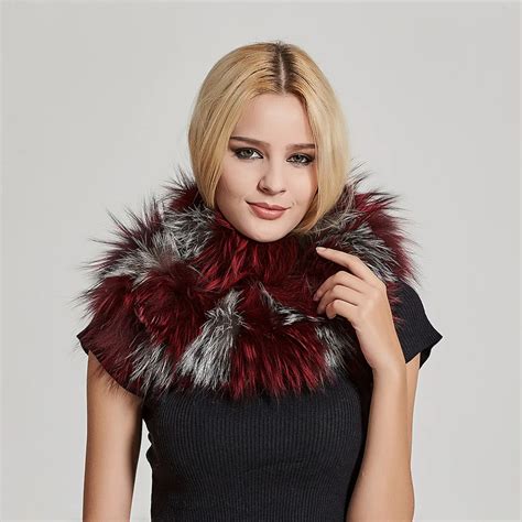 Fur Story 17502D Women's Real Fox Fur Scarf Natural Fur Infinity Scarf Infinity Loop Fashion ...