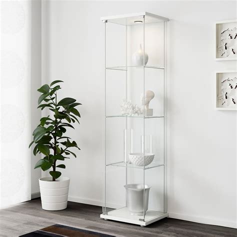 DETOLF Glass-door cabinet, white, 43x163 cm - IKEA