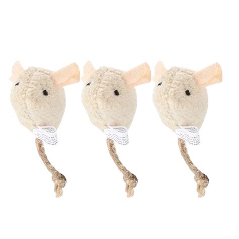 3PCS Lifelike Mice Pet Cats Interactive Toys Mini Funny Plush Mouse Set ...