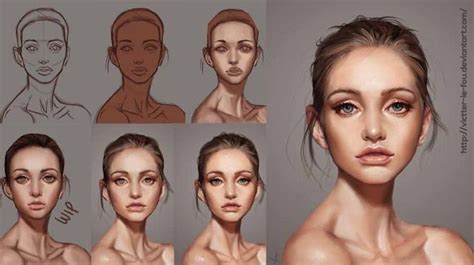 How To Paint These 21 Digital Portraits (Step-By-Step) - paintingfuls ...