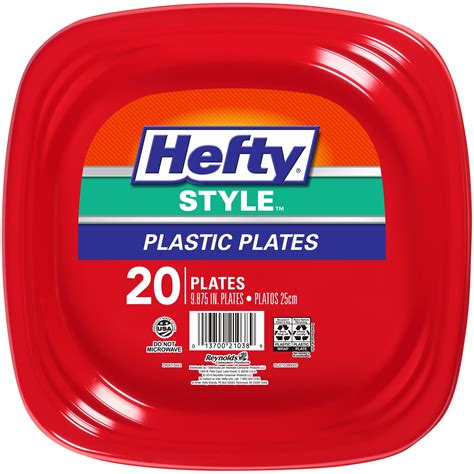 Hefty Style Square Plastic Party Plates, 20 Count - Walmart.com