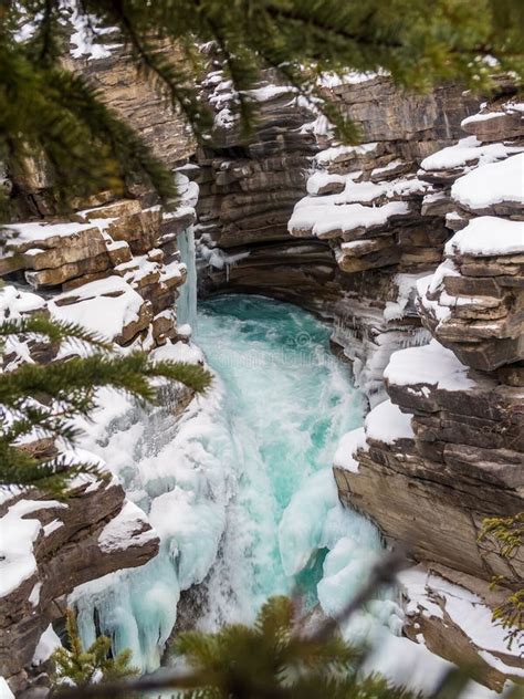 Athabasca Falls in Winter, Canada Stock Photo - Image of canadian ...