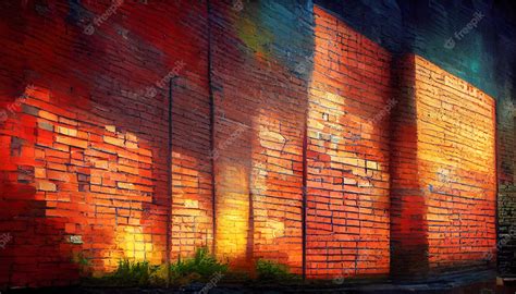 Premium Photo | Old brick wall with graffiti