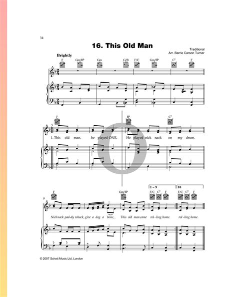 This Old Man (Anonymous) Piano Sheet Music - OKTAV