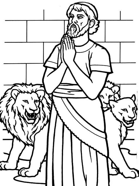 Daniel Pray to God in Daniel and the Lions Den Coloring Page | Daniel ...