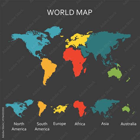 World Map Vector Continents