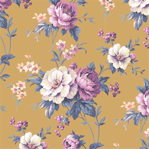 Vintage Floral Wallpaper 'cottage Garden' in Colour 'rose Beige ...