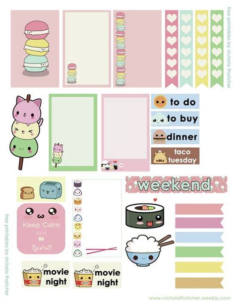 Free Kawaii Printable Planner Stickers: | Printable planner stickers ...