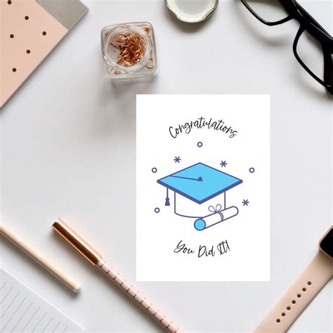 Congratulations You Did It Printable Card | Etsy