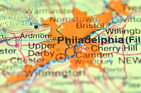 A closeup of Philadelphia, New York in the USA on a map – Stock Editorial Photo © DarioSz #40090699