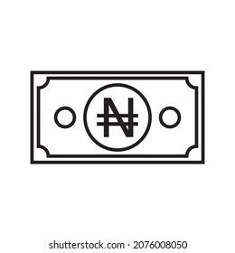 Nigeria Currency Symbol Banknote Outline Icon Stock Vector (Royalty ...