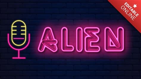 Alien | Neon Radio | Text Effect Generator