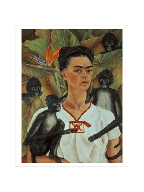 Self-Portrait With Monkeys Print by Frida Kahlo – Brooklyn Museum