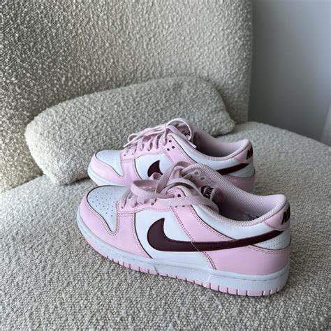 Pink and burgundy Nike dunks - SIZE AU 6.5 - Depop