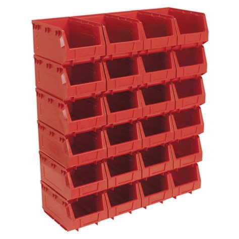 Plastic Storage Bin - Pack of 24 | TPS224B | 1 year Warranty | Sealey