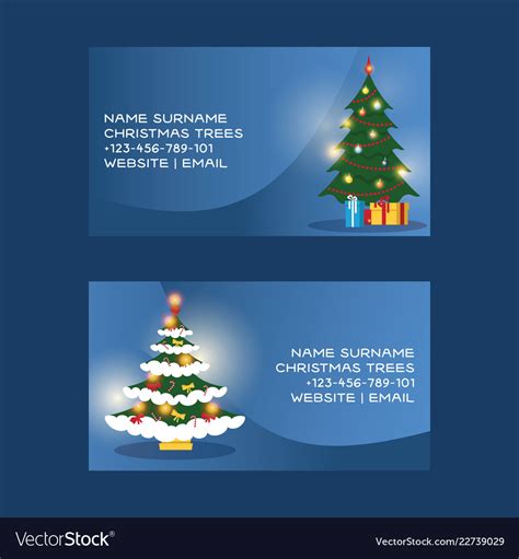 Christmas business card merry xmas visiting Vector Image