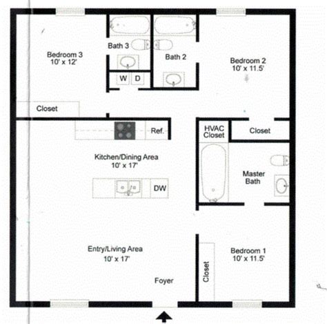 Floor Plans of Meadowbrook, Oak Hill & Magnolia Place Apartments in ...