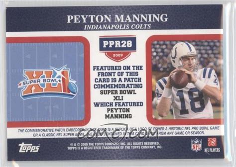 2009 Topps - Postseason Patches #PPR28 - Peyton Manning