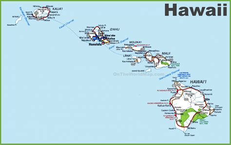 Hawaii Printable Map in Printable Map Of Hawaiian Islands | Printable Maps