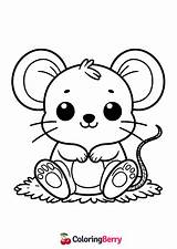 Cartoon Mouse Coloring Page Free PDF Printable sketch template