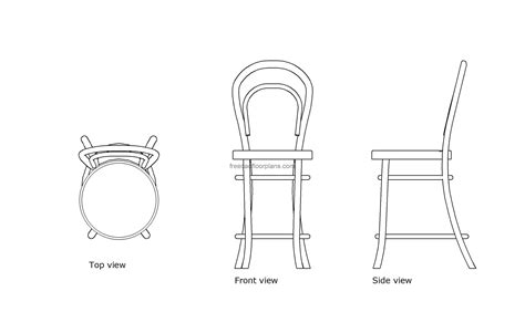 Thonet Bar Stool, AutoCAD Block - Free Cad Floor Plans