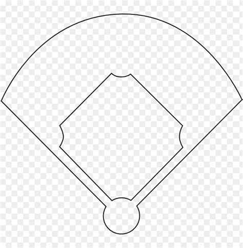 Baseball Diamond Template Printable - Softball Field Clipart Black And White PNG Transparent ...