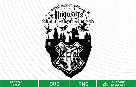 Hogwarts Crest SVG PNG Hogwarts Castle Svg Wizard Svg Gift | Etsy