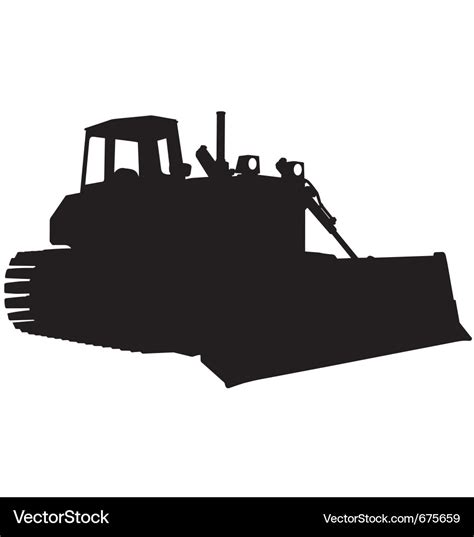 Bulldozer silhouette Royalty Free Vector Image