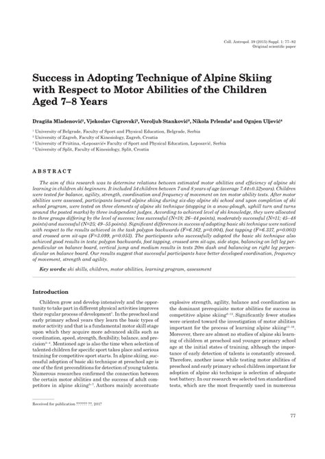 (PDF) Success in Adopting Technique of Alpine Skiing with Respect to ...