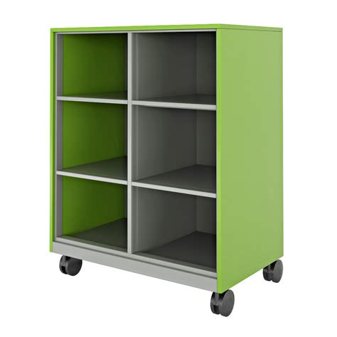 45" Tall Mobile Metal Storage Cabinet w/Cubbies