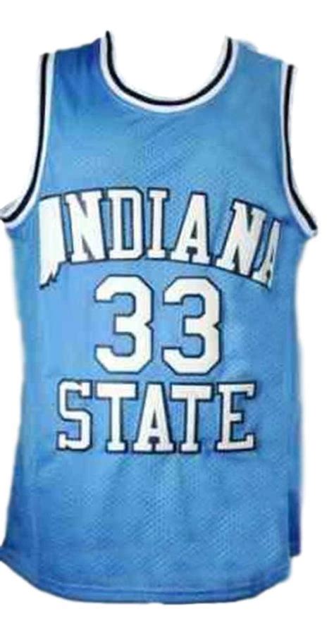 Larry Bird #33 College Basketball Jersey Sewn Blue Any Size - Activewear Tops