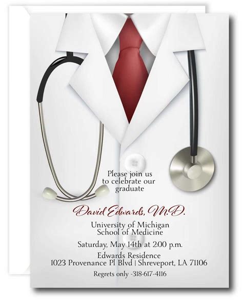 Doctor Invitation, Medical School Doctor Graduation Invitation, Male ...