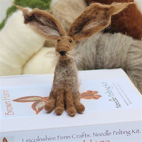 Hare needle felting kit gift pack – Includes kit, art mug and art card ...