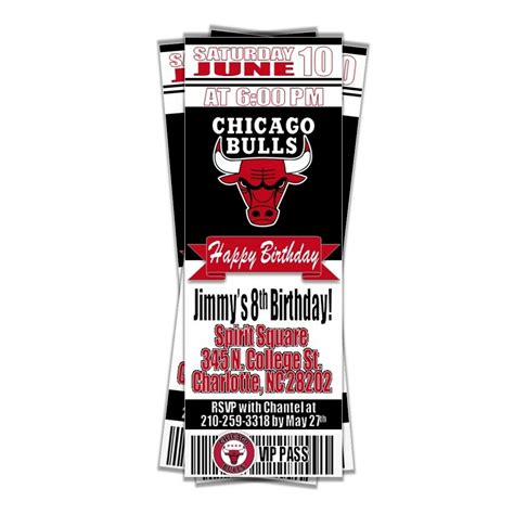 Chicago Bulls Party Basketball Ticket Vertical II