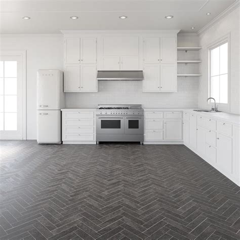 FAUS Stone Effects 8mm Grey Herringbone Ultra Matt Waterproof Laminate ...