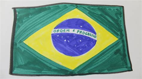 How to draw the flag of Brazil - YouTube