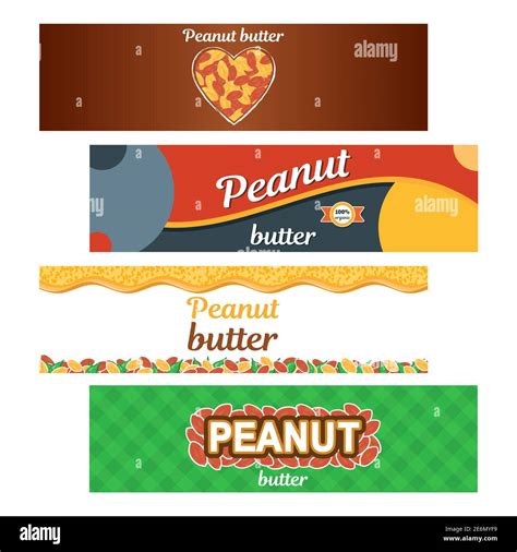 Peanut butter vector label design templates illustration package Stock ...