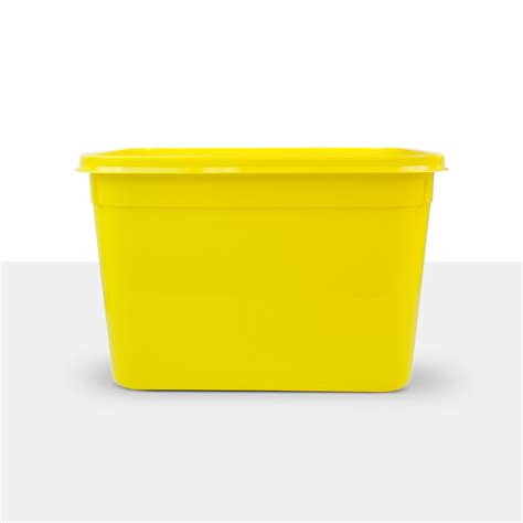 4 litre Yellow Coloured ice cream Container & Lid