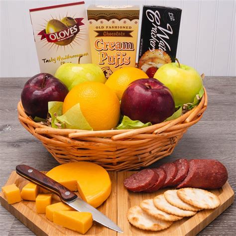 Gourmet Food Baskets : Sweets Gourmet Gift Basket The Perfect Mix Of Meat, Cheese, And Fruit by ...