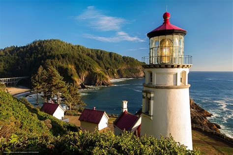 papier peint Heceta Head Light est un phare, côte de l'Oregon, paysage ...