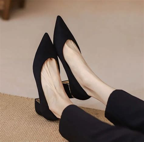 With-Medium-Heels-Shoes-for-Women-2023-Formal-Square-Office-Ladies ...