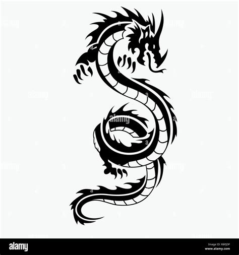 Tribal dragon tattoo hi-res stock photography and images - Alamy