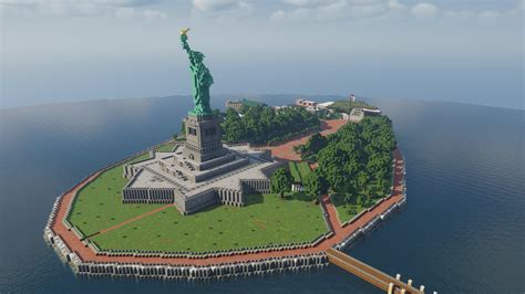 I recreated the Statue of Liberty at a 1:1 scale! : r/Minecraft