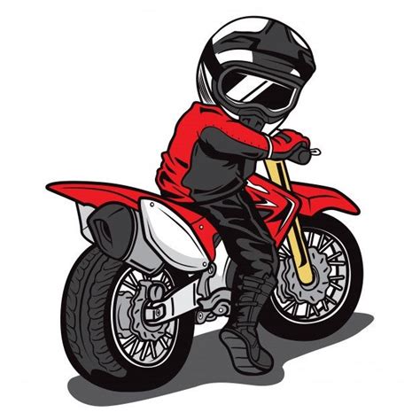 Premium Vector | Motocross rider Cartoon vector | Motorcycle drawing, Motorcycle illustration ...