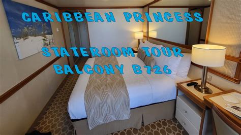 Caribbean Princess - Balcony (Baja) B726 - Stateroom Tour - YouTube