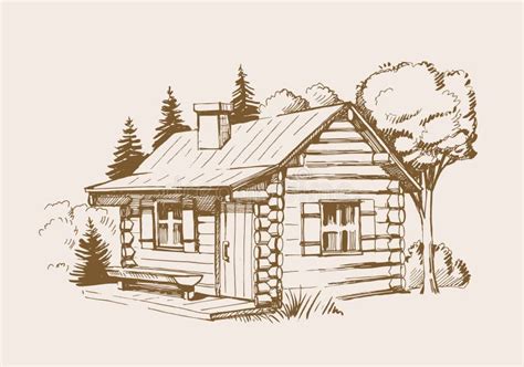 Vector wooden house stock vector. Illustration of outdoor - 116414315